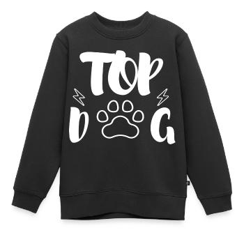 TOP DOG - Kinder Premium Organic Sweatshirt - Schwarz - Vorne - AI Model Kid Female (0cm)