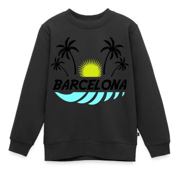 barcelona - Kinder Premium Organic Sweatshirt - Schwarz - Vorne - AI Model Kid Female (0cm)