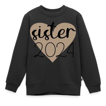 sister 2024 - Kinder Premium Organic Sweatshirt - Schwarz - Vorne - AI Model Kid Female (0cm)