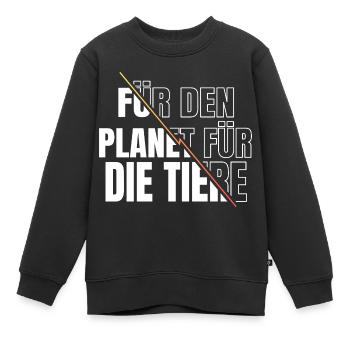 veganes essen statement spruch fleischlos - Kinder Premium Organic Sweatshirt - Schwarz - Vorne - AI Model Kid Female (0cm)