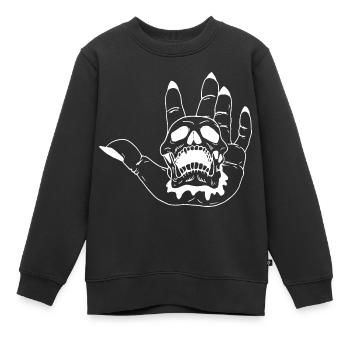 Der Tod in meiner Hand - Kinder Premium Organic Sweatshirt - Schwarz - Vorne - AI Model Kid Female (0cm)