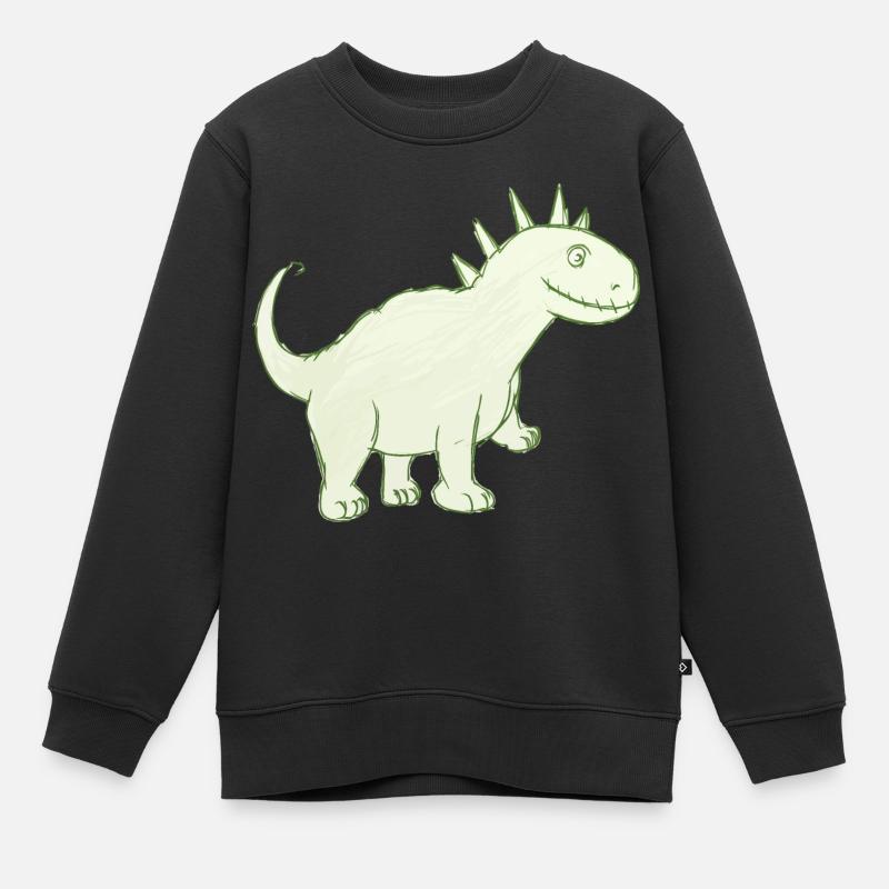Freundlicher Dinosaurier - Kinder Premium Organic Sweatshirt - Schwarz