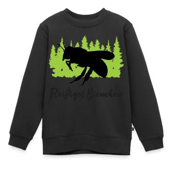 "Fleißiges Bienchen: Immer emsig unterwegs" - Kinder Premium Organic Sweatshirt - Schwarz - Vorne - AI Model Kid Female (0cm)