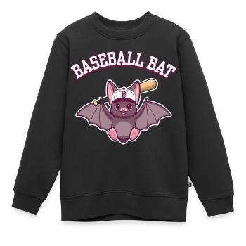 Funny Baseball Bat Pun - Kids Premium Organic Sweatshirt - black - Front - AI Model Kid Female (0cm)