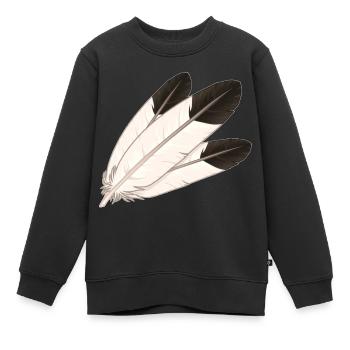 Plume d'aigle - Sweat Premium enfant bio - noir - Devant - AI Model Kid Female (0cm)