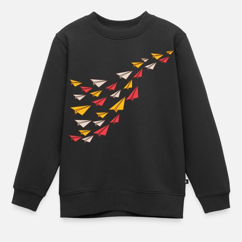 Avions en papier - Sweat Premium enfant bio - noir