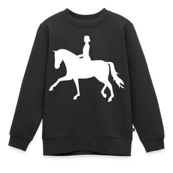 Dressurpferd - Kinder Premium Organic Sweatshirt - Schwarz - Vorne - AI Model Kid Female (0cm)