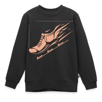 Run... Run... Run... - Kinder Premium Organic Sweatshirt - Schwarz - Vorne - AI Model Kid Female (0cm)