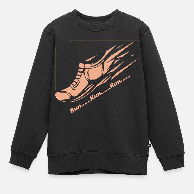 Run... Run... Run... - Kids Premium Organic Sweatshirt - black