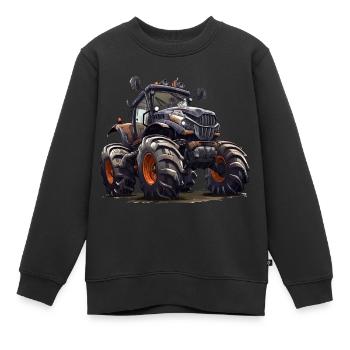 Traktoren haben vielfältige Aufgaben - Kinder Premium Organic Sweatshirt - Schwarz - Vorne - AI Model Kid Female (0cm)