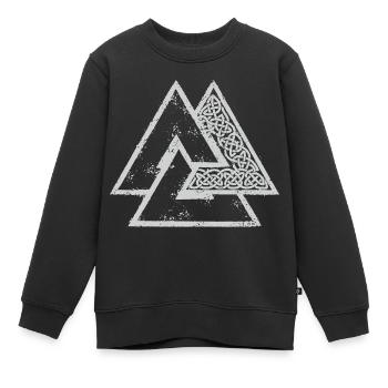 Symboles vikings - Sweat Premium enfant bio - noir - Devant - AI Model Kid Female (0cm)