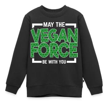 Que la force végane soit avec vous ! - Sweat Premium enfant bio - noir - Devant - AI Model Kid Female (0cm)