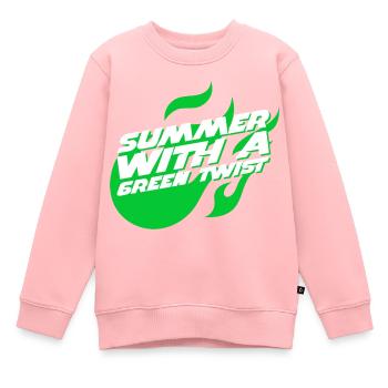 L’été avec une touche écologique, des vacances vertes - Sweat Premium enfant bio - rose - Devant - AI Model Kid Female (0cm)
