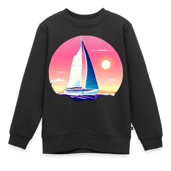 voilier voilier voilier voilier voilier voilier - Sweat Premium enfant bio - noir - Devant - AI Model Kid Female (0cm)
