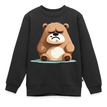 Titi, der traurige Bär - Kinder Premium Organic Sweatshirt - Schwarz - Vorne - AI Model Kid Female (0cm)