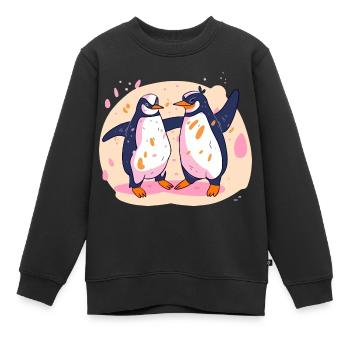 Pinguintanz Nr. 2 - Kinder Premium Organic Sweatshirt - Schwarz - Vorne - AI Model Kid Female (0cm)