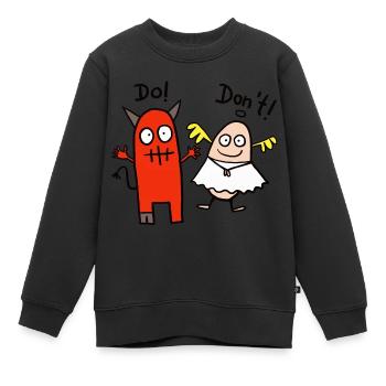 Engelchen und Teufelchen - Kinder Premium Organic Sweatshirt - Schwarz - Vorne - AI Model Kid Female (0cm)