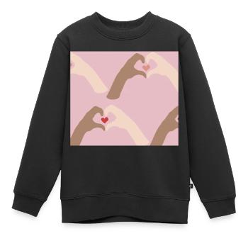 Zusammen - Kinder Premium Organic Sweatshirt - Schwarz - Vorne - AI Model Kid Female (0cm)