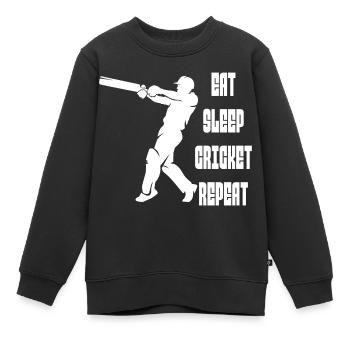 Cricket Cricket Équipe de Cricket Équipe de Cricket - Sweat Premium enfant bio - noir - Devant - AI Model Kid Female (0cm)