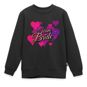 Modèle de paillettes Team Bride - Sweat Premium enfant bio - noir - Devant - AI Model Kid Female (0cm)
