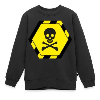 Totenkopf - Kinder Premium Organic Sweatshirt - Schwarz - Vorne - AI Model Kid Female (0cm)