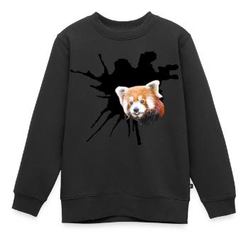Roter Panda, Spalte - Kinder Premium Organic Sweatshirt - Schwarz - Vorne - AI Model Kid Female (0cm)