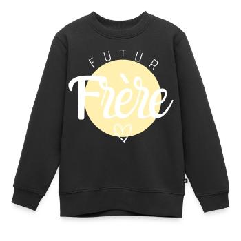 Futur frère - Sweat Premium enfant bio - noir - Devant - AI Model Kid Female (0cm)
