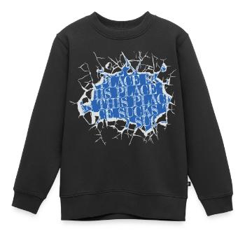 statement happy 2019 spaceship alien pun - Kinder Premium Organic Sweatshirt - Schwarz - Vorne - AI Model Kid Female (0cm)