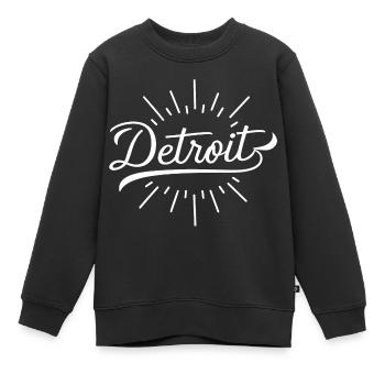 Detroit - Sweat Premium enfant bio - noir - Devant - AI Model Kid Female (0cm)