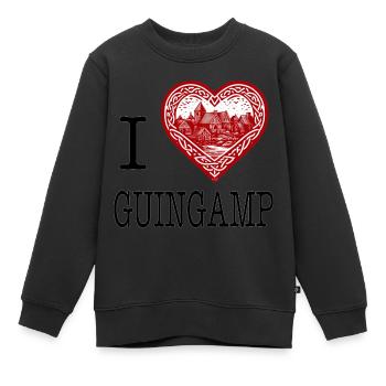 I love Guingamp by I love Bretagne - Kinder Premium Organic Sweatshirt - Schwarz - Vorne - AI Model Kid Female (0cm)