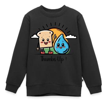 Thumbs up - Kids Premium Organic Sweatshirt - black - Front - AI Model Kid Female (0cm)