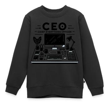Geschäftsführer Chief Everything Officer - Kinder Premium Organic Sweatshirt - Schwarz - Vorne - AI Model Kid Female (0cm)