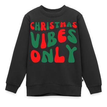 Nur weihnachtliche Vibes - Kinder Premium Organic Sweatshirt - Schwarz - Vorne - AI Model Kid Female (0cm)