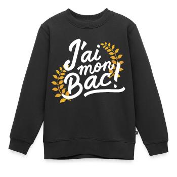 J'ai mon bac - Sweat Premium enfant bio - noir - Devant - AI Model Kid Female (0cm)