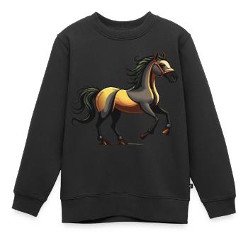 Holly Horse - Kinder Premium Organic Sweatshirt - Schwarz - Vorne - AI Model Kid Female (0cm)