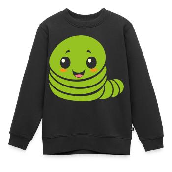 Raupen Insektenliebe Kleine Raupe - Kinder Premium Organic Sweatshirt - Schwarz - Vorne - AI Model Kid Female (0cm)
