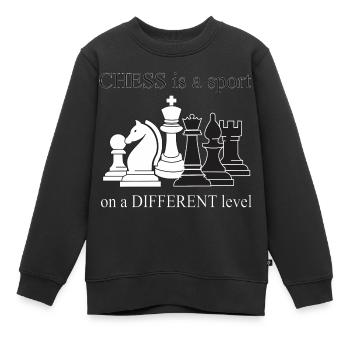 SCHACH IST EIN ANDERES NIVEAU - Kinder Premium Organic Sweatshirt - Schwarz - Vorne - AI Model Kid Female (0cm)