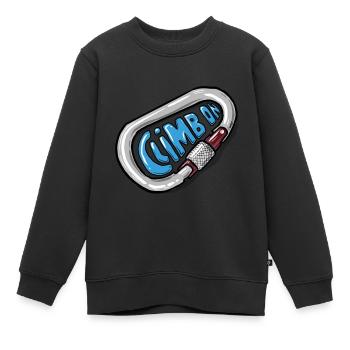 Climb On - Mousqueton d’escalade - Sweat Premium enfant bio - noir - Devant - AI Model Kid Female (0cm)