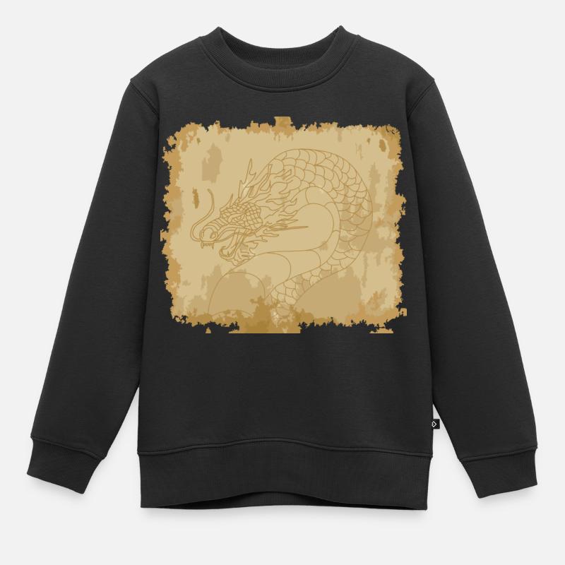 Ancient dragon - Kids Premium Organic Sweatshirt - black
