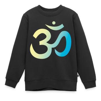 Yoga Shirt / Verlauf gelb blau - Kinder Premium Organic Sweatshirt - Schwarz - Vorne - AI Model Kid Female (0cm)