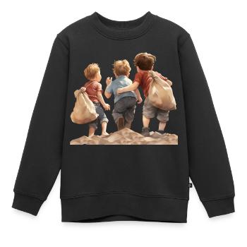 Bedeutung einer unbeschwerten Kindheit - Kinder Premium Organic Sweatshirt - Schwarz - Vorne - AI Model Kid Female (0cm)