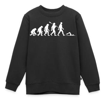 Evolution - Schwimmen - Wassersport - Kinder Premium Organic Sweatshirt - Schwarz - Vorne - AI Model Kid Female (0cm)