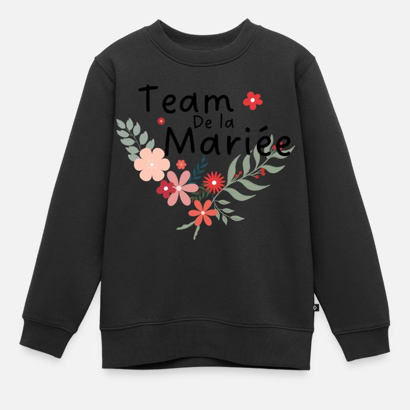 team de la mariée floral-équipe de la mariée - Sweat Premium enfant bio - noir