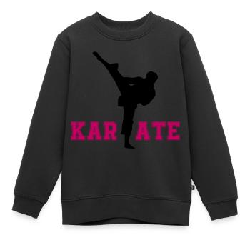 karate - Kinder Premium Organic Sweatshirt - Schwarz - Vorne - AI Model Kid Female (0cm)