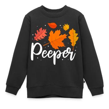Peeper Fall Leaves Collecting Leaf Peeping - Kinder Premium Organic Sweatshirt - Schwarz - Vorne - AI Model Kid Female (0cm)