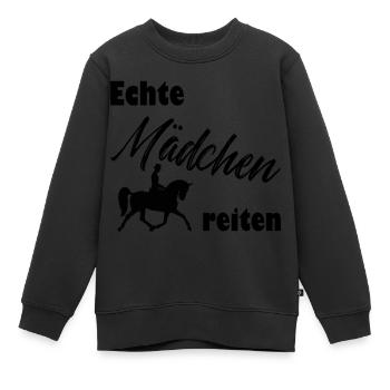 Echte Mädchen reiten - Kinder Premium Organic Sweatshirt - Schwarz - Vorne - AI Model Kid Female (0cm)