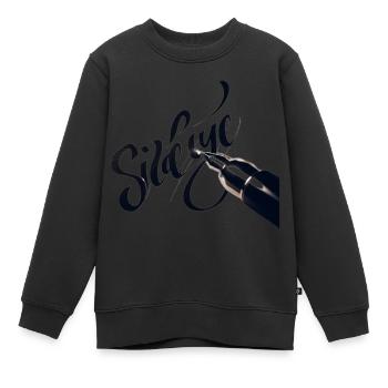 Sideeye Eye Side Eye Écriture manuscrite - Sweat Premium enfant bio - noir - Devant - AI Model Kid Female (0cm)