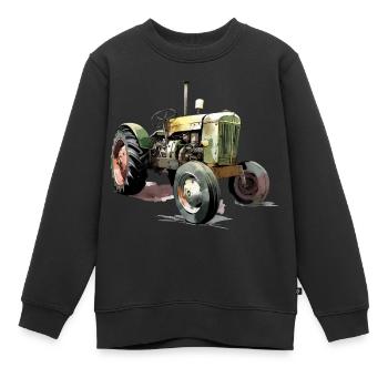 Altmodischer Traktor Nr. 2 - Kinder Premium Organic Sweatshirt - Schwarz - Vorne - AI Model Kid Female (0cm)