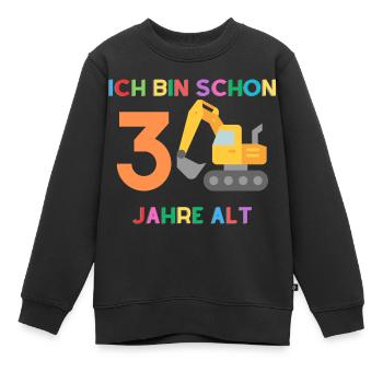 Ich bin 3 Junge Bagger - Kinder Premium Organic Sweatshirt - Schwarz - Vorne - AI Model Kid Female (0cm)