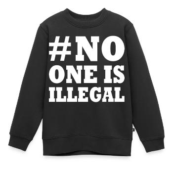 No one is illegal - Sweat Premium enfant bio - noir - Devant - AI Model Kid Female (0cm)